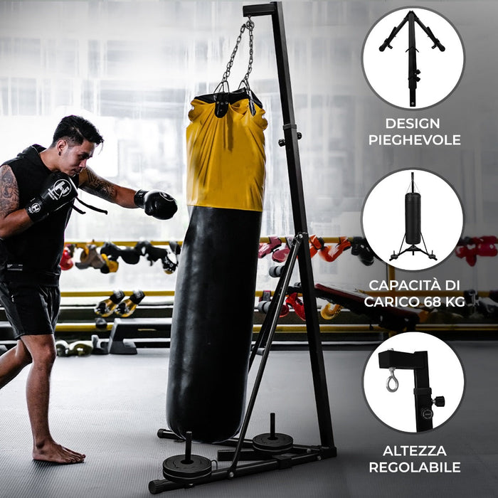 Supporto pieghevole per sacco da boxe 68 kg Telaio indipendente 230cm Boxing Resistente