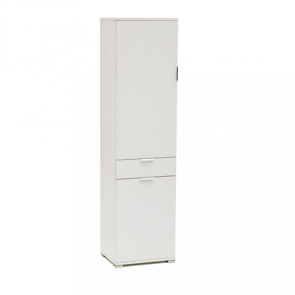 Armadio 2 Ante 1 Cassetto 45x38x174 h cm in Truciolare bilaminato Bianco