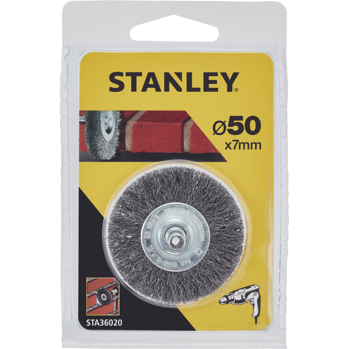 PIRANHA/STANLEY STA 36020 (X36020) SPAZZOLA ACCIAIO CIRCOL. D.50 STANLEY PZ 1,0