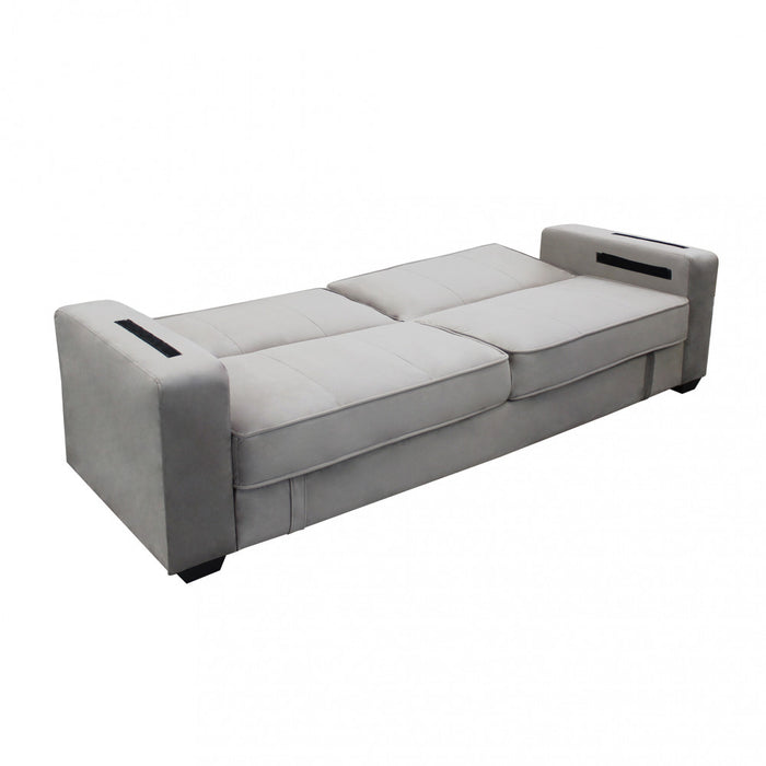 Divano Letto Darell 228x85x89 cm in Tessuto Tortora