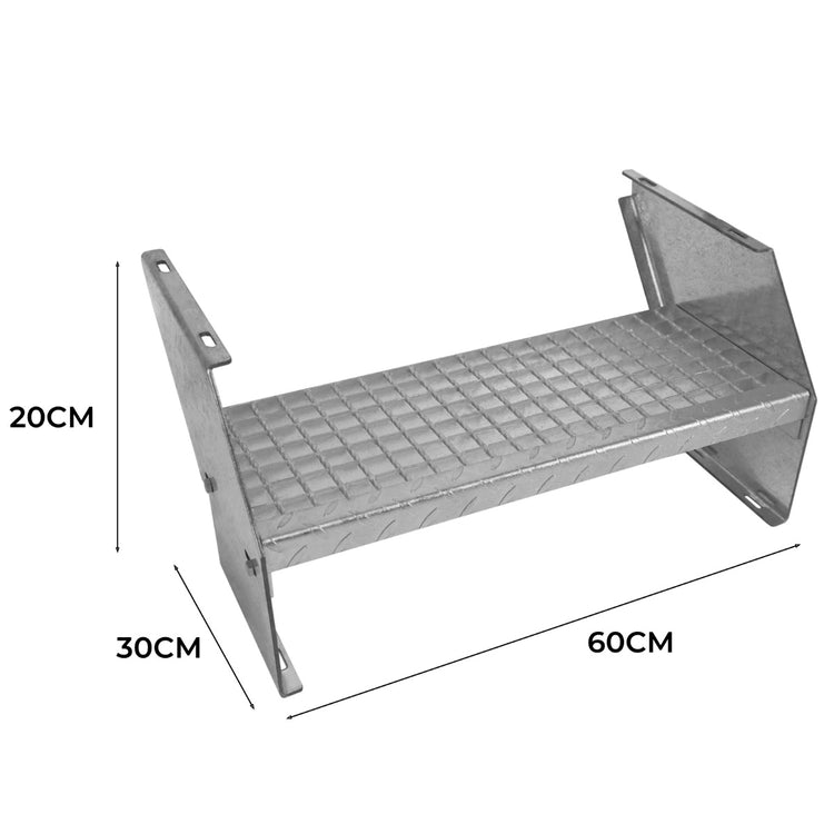 Scala metallica a gradini aggiuntivi regolabile in altezza in acciaio zincato 60 cm / 600 mm