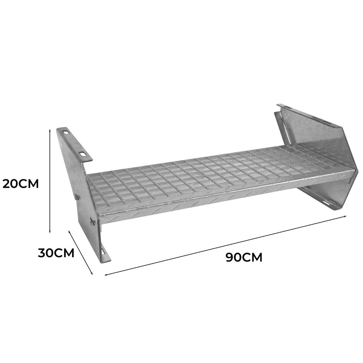 Scala metallica a gradini aggiuntivi regolabile in altezza in acciaio zincato 90 cm / 900 mm