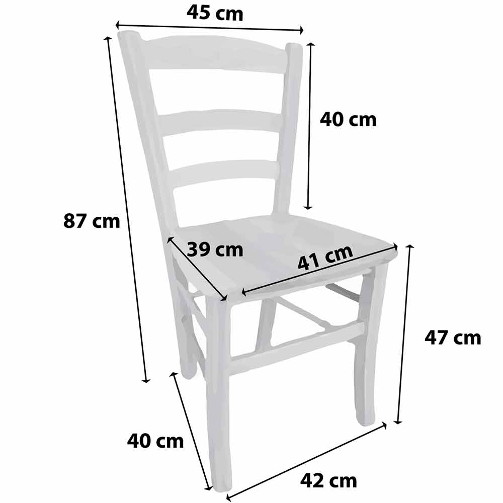 Sedia paesana con seduta in legno massello grezza da verniciare