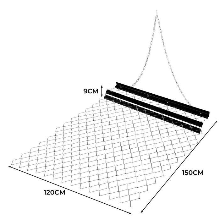 Aratro a catena 120cm di larghezza x 150cm di lunghezza 2,4 m Catena per trattori ATV Livellamento in acciaio