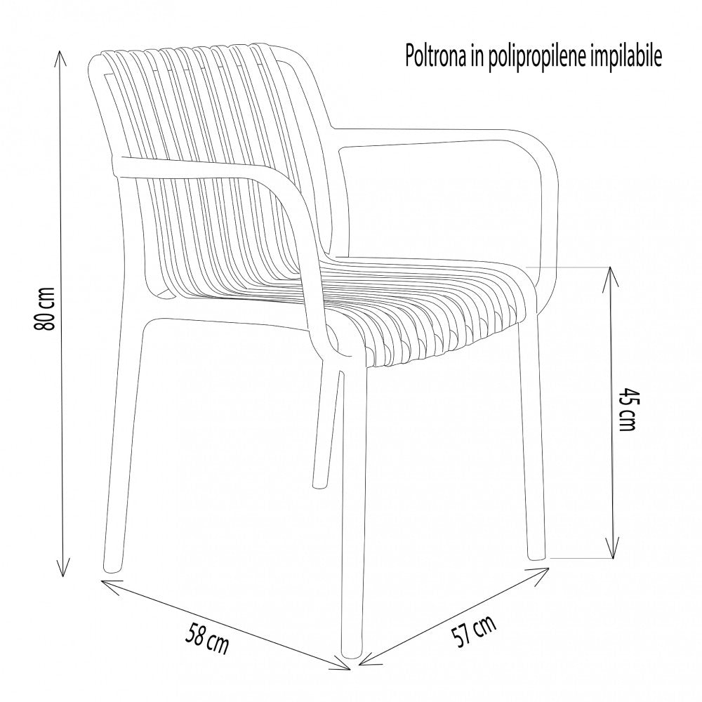 Poltrona Giuly 58x57x80 cm Bianca