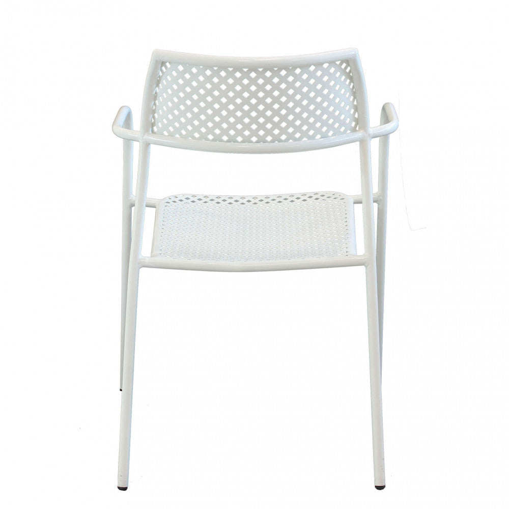 Sedia da Giardino Windsor Impilabile 56x56x78 h cm in Acciaio Bianco