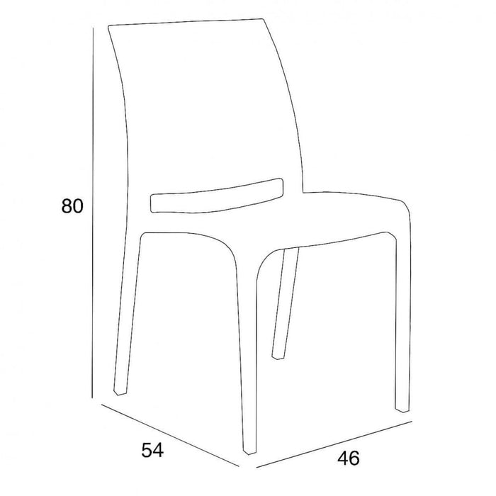 Sedia da Giardino Volga 46x54x80 h cm in Polipropilene Tortora