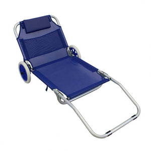 Spiaggina Carrello Pieghevole Steel 145x52x62 h cm in Textilene Blu