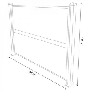 Pannello Fencing 150x120 cm in Plastica Grigio chiaro