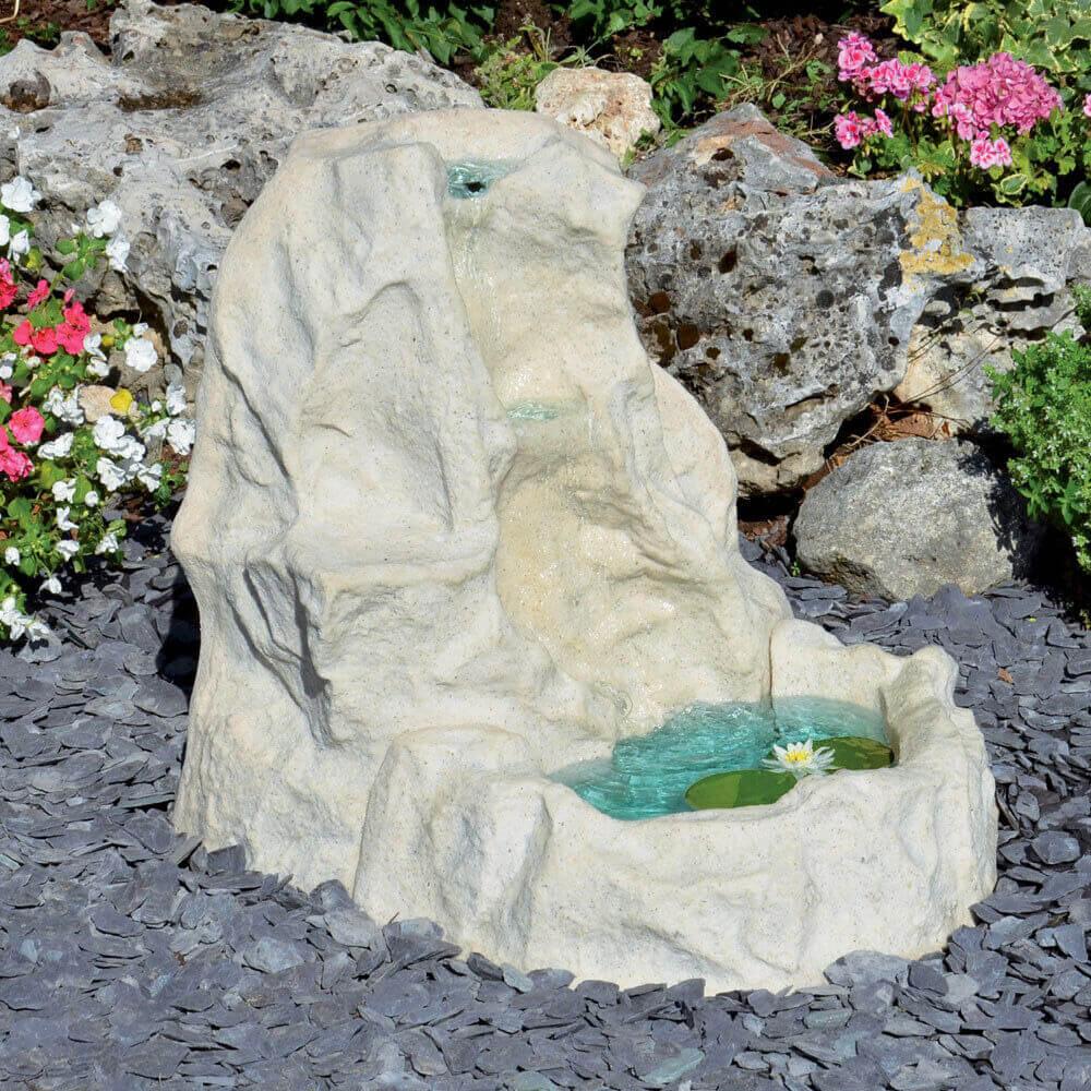 Cascata Artificiale Marmo da Giardino 90x68x83 cm in Vetroresina con Pompa