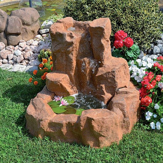 Cascata Artificiale Roccia da Giardino 87x65x148 cm in Vetroresina con Pompa