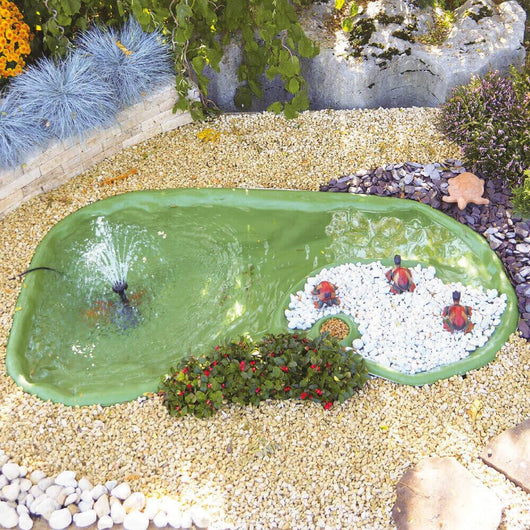 Laghetto Artificiale Verde da Giardino per Tartarughe 185x105x32 cm 210 Litri