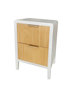 Cassettiera 2 Cassetti 40x30x60 cm Charley in Legno Bianco