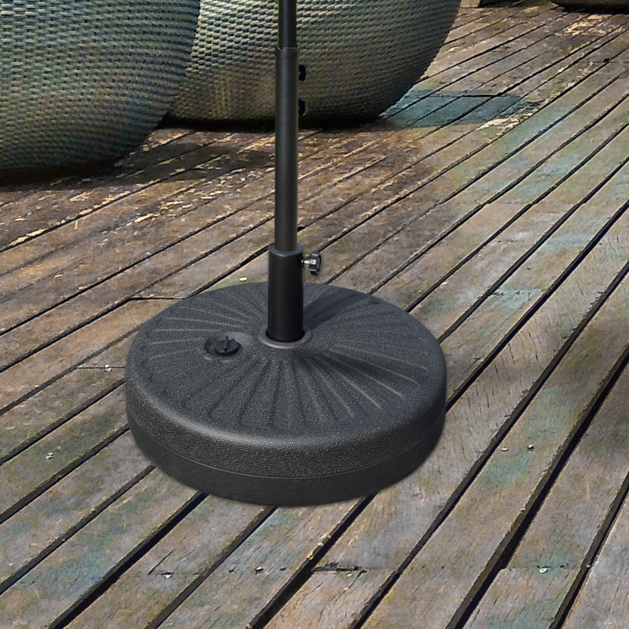 Base per Ombrellone da giardino Ø51x28 cm in Polietilene Nero