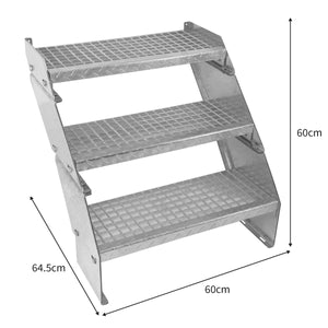 Scala metallica a 3 elementi ad altezza regolabile in acciaio zincato 60 cm / 600 mm