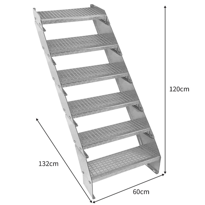 Scala metallica a 6 sezioni ad altezza regolabile in acciaio zincato 60 cm / 600 mm