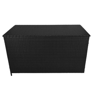 Rattan Box da giardino Nero Grande 138cm Cassapanca per cuscini 582L