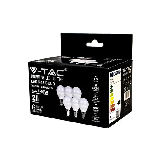 Lampadina led a buldo 4,5 W E14 P45 4000K 6pcs/pacchetto