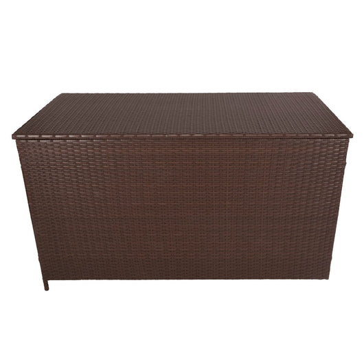 Rattan Box da giardino Marrone Grande 138cm Cassapanca per cuscini 582L