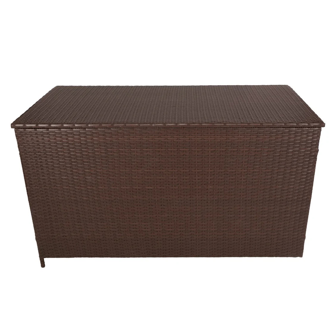 Baule da Esterno 138x70x80 cm in Rattan con Borsa Impermeabile Marrone