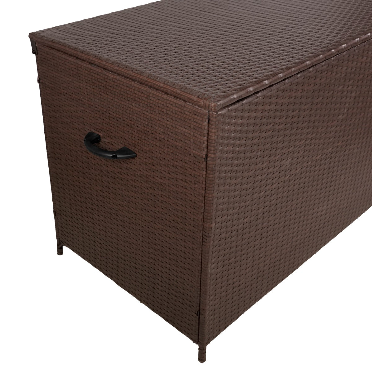 Rattan Box da giardino Marrone Grande 138cm Cassapanca per cuscini 582L