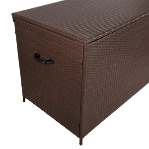 Baule da Esterno 138x70x80 cm in Rattan con Borsa Impermeabile Marrone