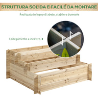 Fioriera 3 Livelli 120x100x54 cm in Legno di Abete Naturale