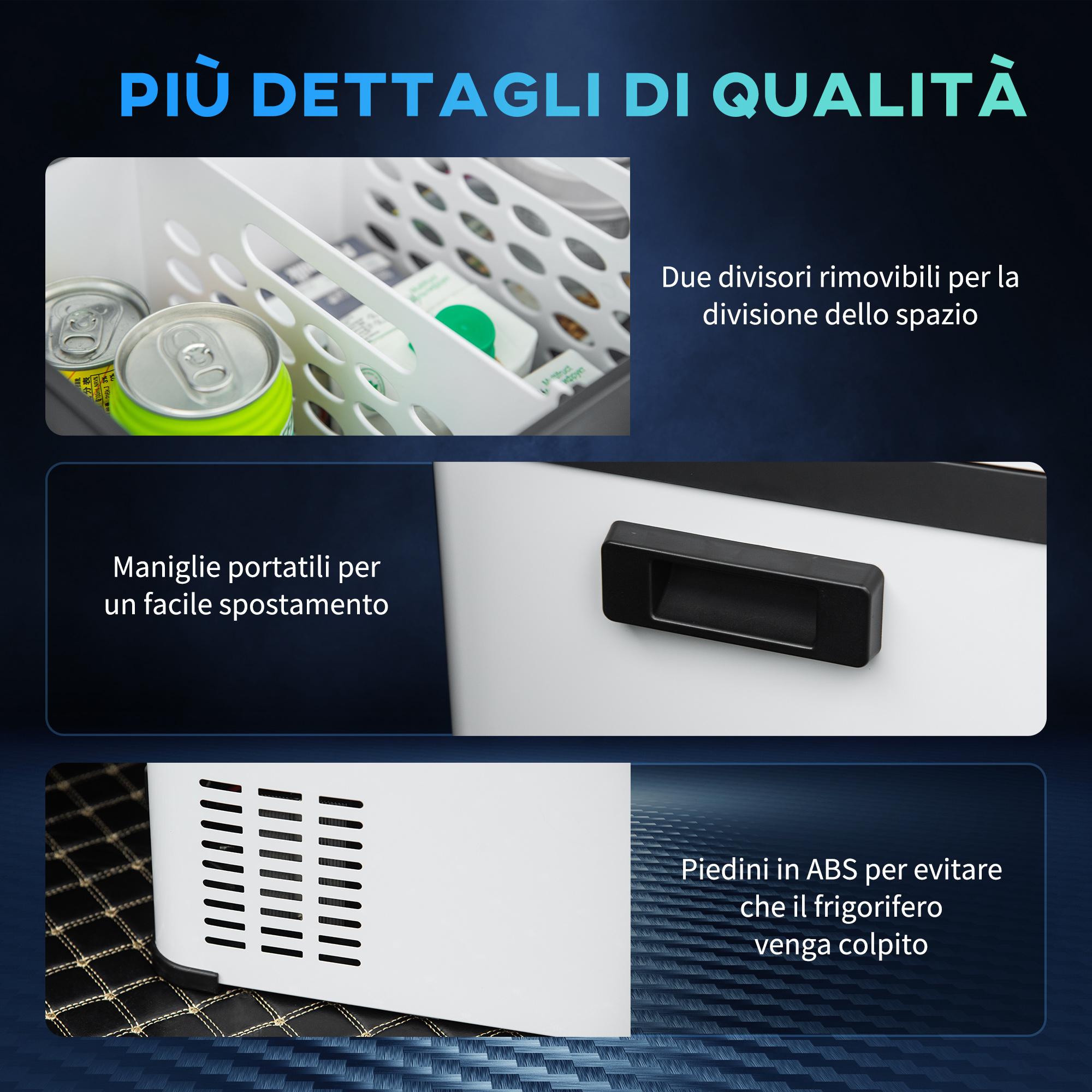 Frigo Portatile Elettrico a Compressore 20 Litri per Auto e Camion Bianco