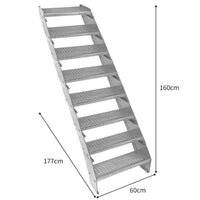 Scala metallica a 8 sezioni ad altezza regolabile in acciaio zincato 60 cm / 600 mm