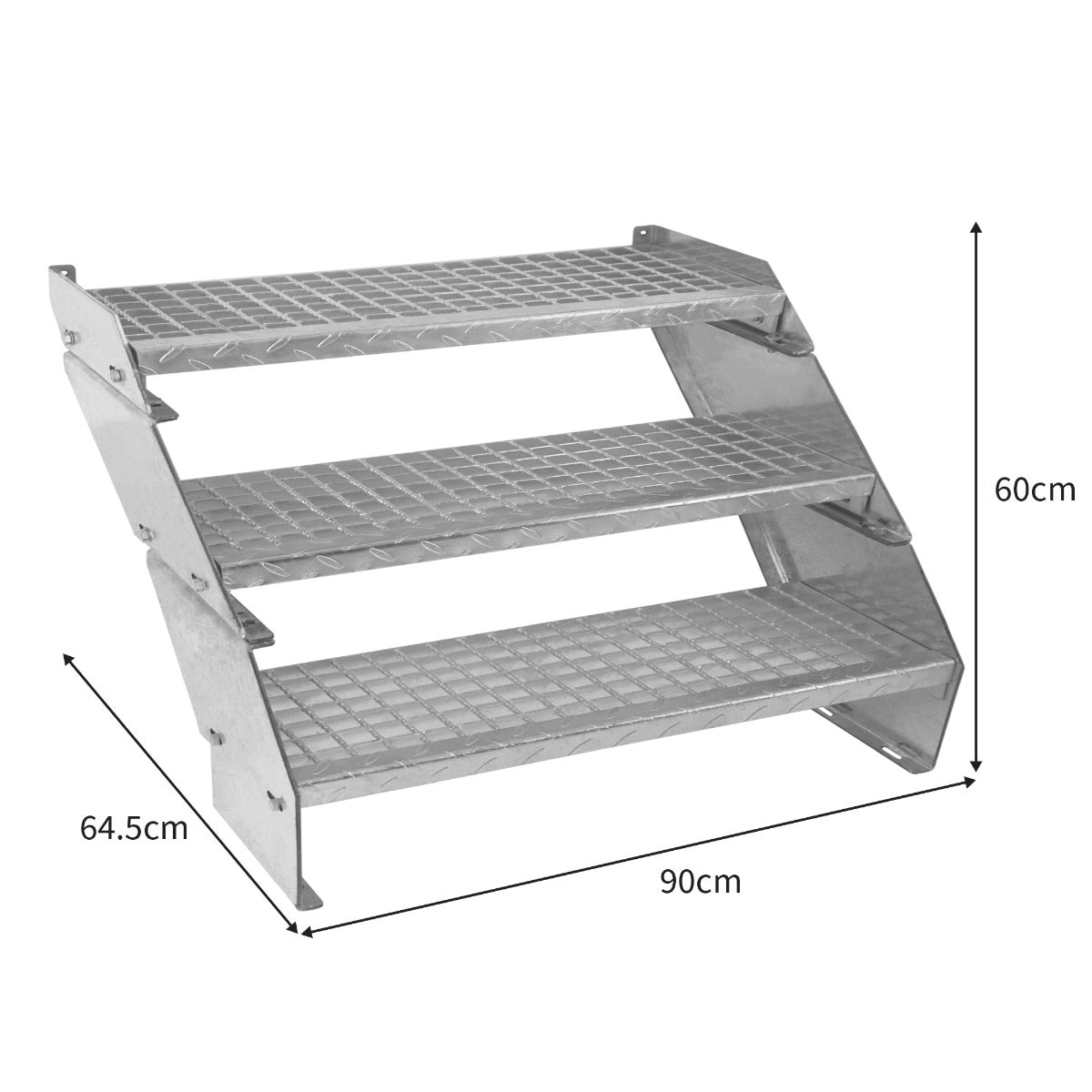 Scala zincata regolabile a 3 elementi - larghezza 900 mm