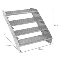 Scala metallica a 4 elementi ad altezza regolabile in acciaio zincato 90 cm / 900 mm