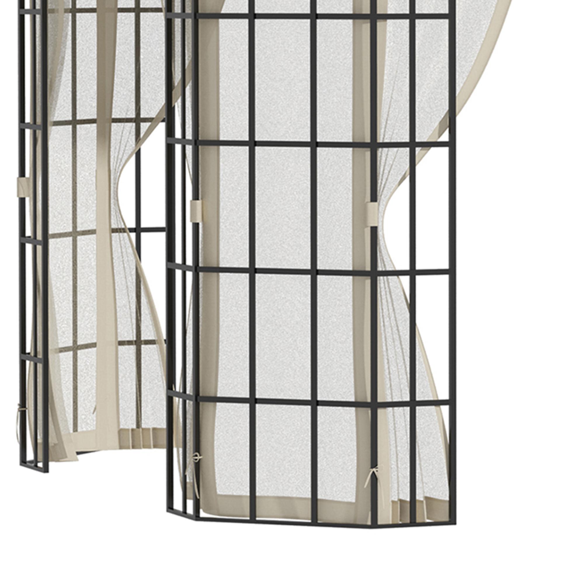 Gazebo da Giardino 3,65x3m in Metallo Beige