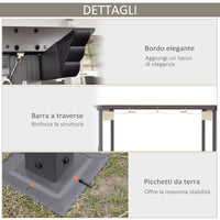 Pergola da Giardino 2,95x2,95m in Alluminio e Poliestere Bianco Crema