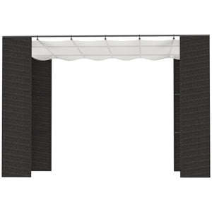 Pergola da Giardino 2,98x2,98x2m in Metallo e Rattan Nero