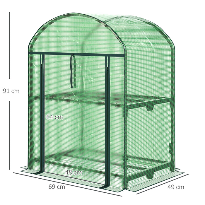 Mini Serra da Giardino 69x49x92 cm in Metallo e Polietilene Verde