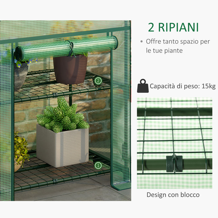 Mini Serra da Giardino 69x49x92 cm in Metallo e Polietilene Verde