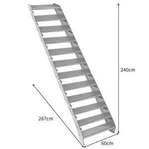 Scala metallica a 12 sezioni ad altezza regolabile in acciaio zincato 60 cm / 600 mm