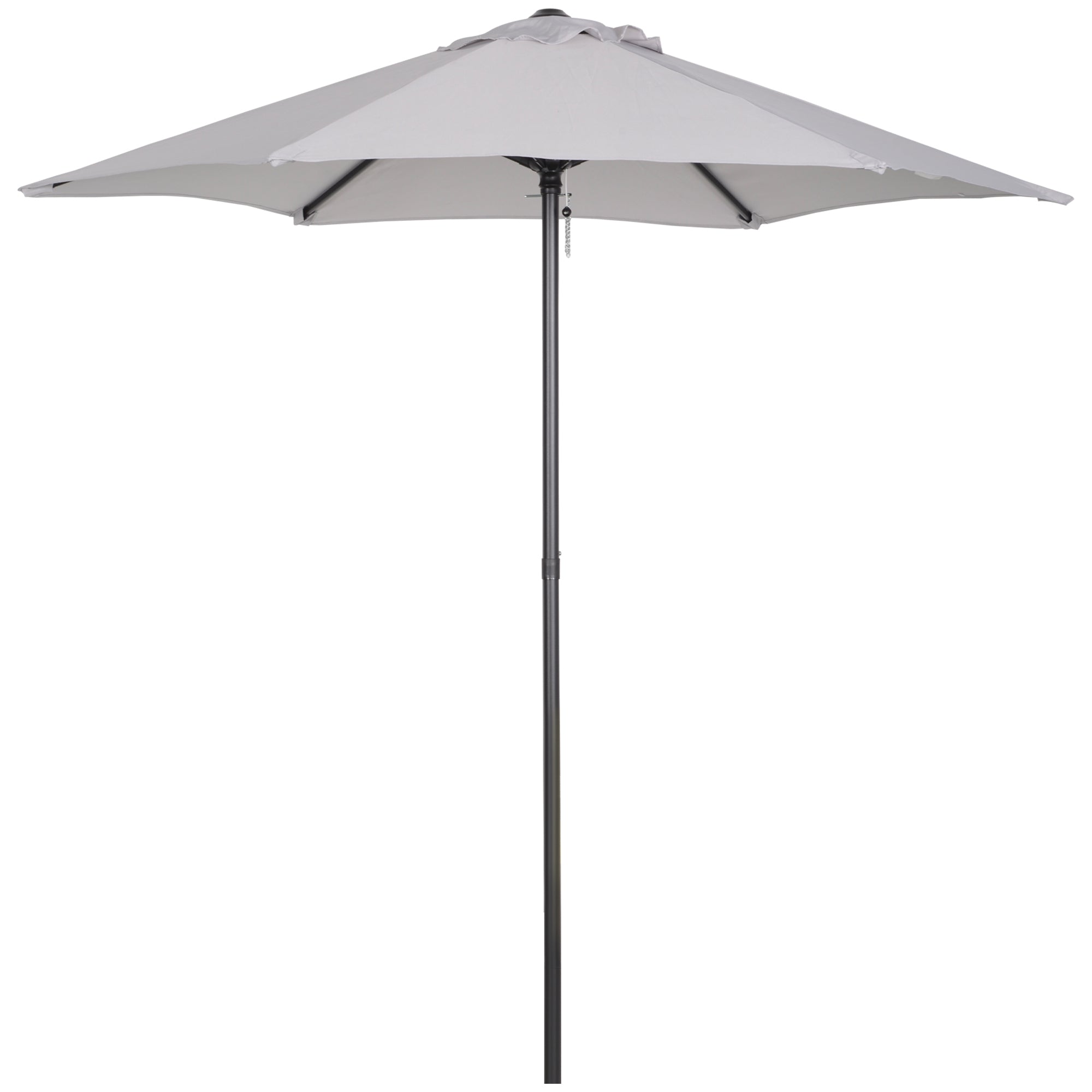 Ombrellone da Giardino Ø196 cm in Alluminio e Poliestere Grigio Chiaro