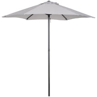 Ombrellone da Giardino Ø196 cm in Alluminio e Poliestere Grigio Chiaro