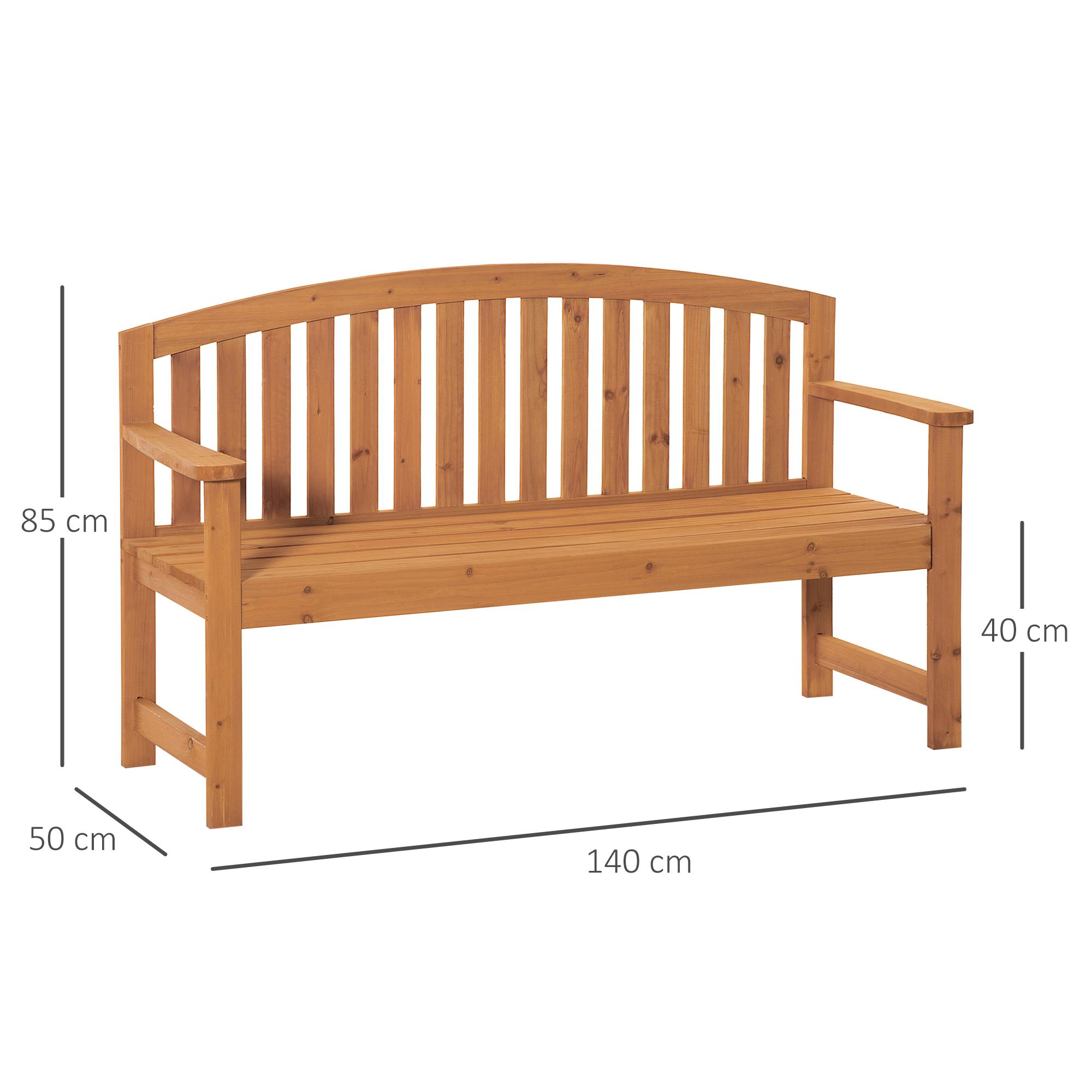 Panchina da Giardino 3 Posti 140x50x85 cm in Legno di Abete Naturale