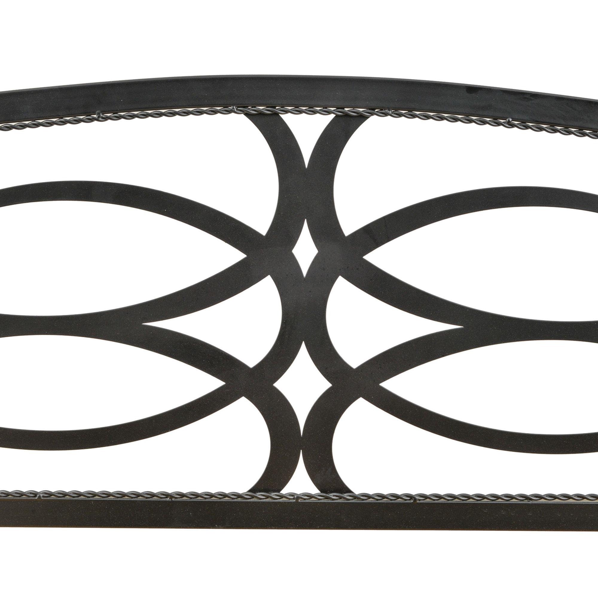 Panchina da Giardino 2 Posti 127x52x88 cm in Metallo e Legno Nero