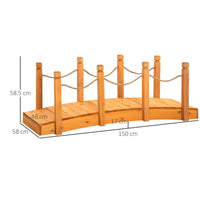 Ponticello da Giardino 150x58x58,5 cm in Legno Arancione