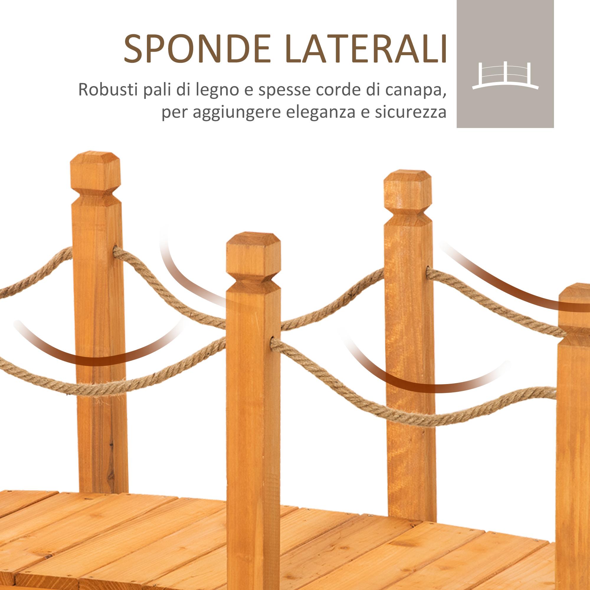 Ponticello da Giardino 150x58x58,5 cm in Legno Arancione