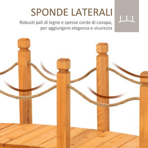 Ponticello da Giardino 150x58x58,5 cm in Legno Arancione