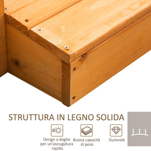 Ponticello da Giardino 150x58x58,5 cm in Legno Arancione