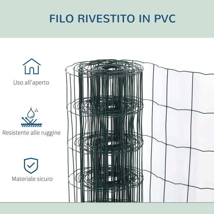 Rete di Recinzione 10x1m in Metallo e PVC Verde