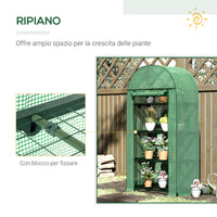 Serra da Giardino con Ripiani 80x49x160 cm in Metallo Verde