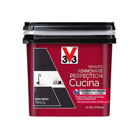 Smalto Rinnovare Perfection Cucina Ideale Per Rinnovare Qualsiasi Superficie Della Cucina Colore Nero Smoky Opaco 0,75Lt-V33