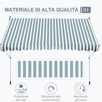 Tenda da Sole a Muro 300x150 cm in Metallo e Poliestere Verde