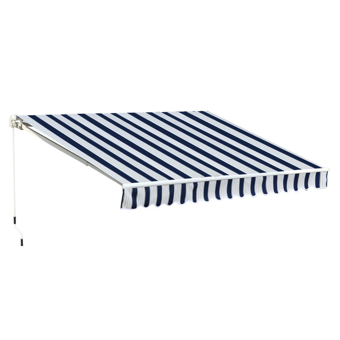 Tenda da Sole 295x250 cm in Alluminio e Poliestere Blu e Bianco